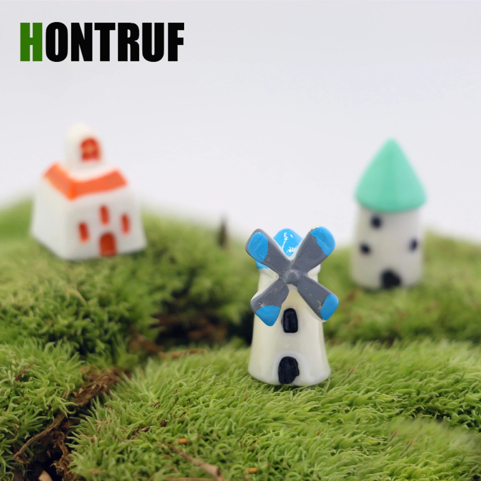 Diy мох микро ландшафтное садовое украшение мини-домик замок ремесла из смолы