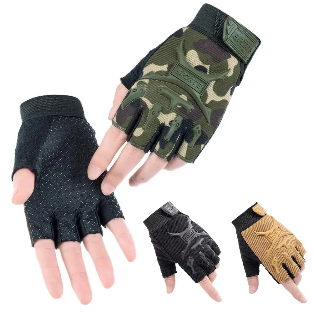 

1 Pair Kids Outdoor Sports Riding Non-slip Safety Breathable Protective Half-finger Gloves