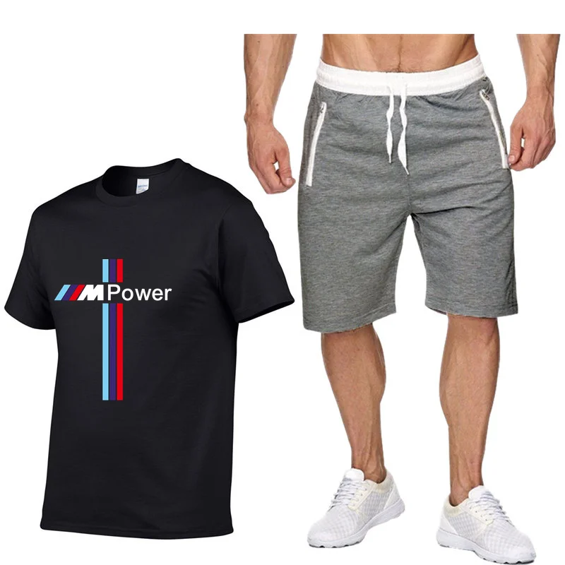 

2021 Men's Sets Mens 2 Piece Outfit Sport Print Casual Shorts Set Summer Fashion Clothing Male Short Tracksuit