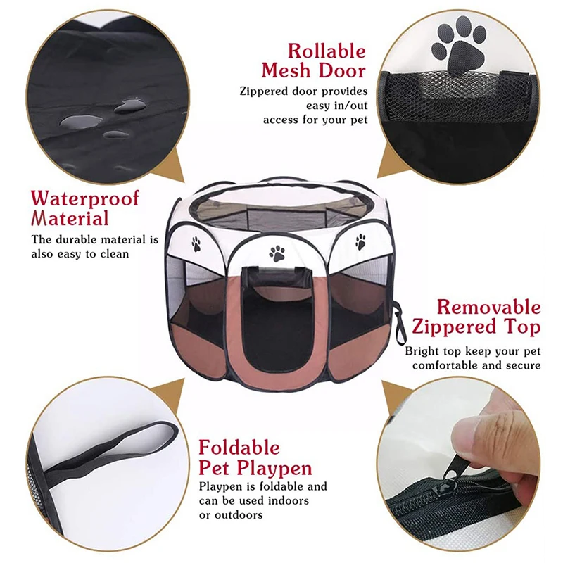 Складная палатка для домашних питомцев домик собак и кошек манеж питомник щенков