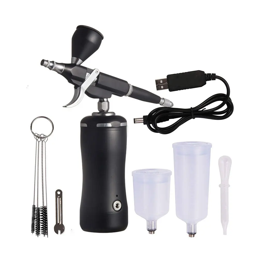 Easy Use Cordless Portable Airbrush Compressor Auto Start Stop Wireless Personal Air Brush Kit Ladys Gifts