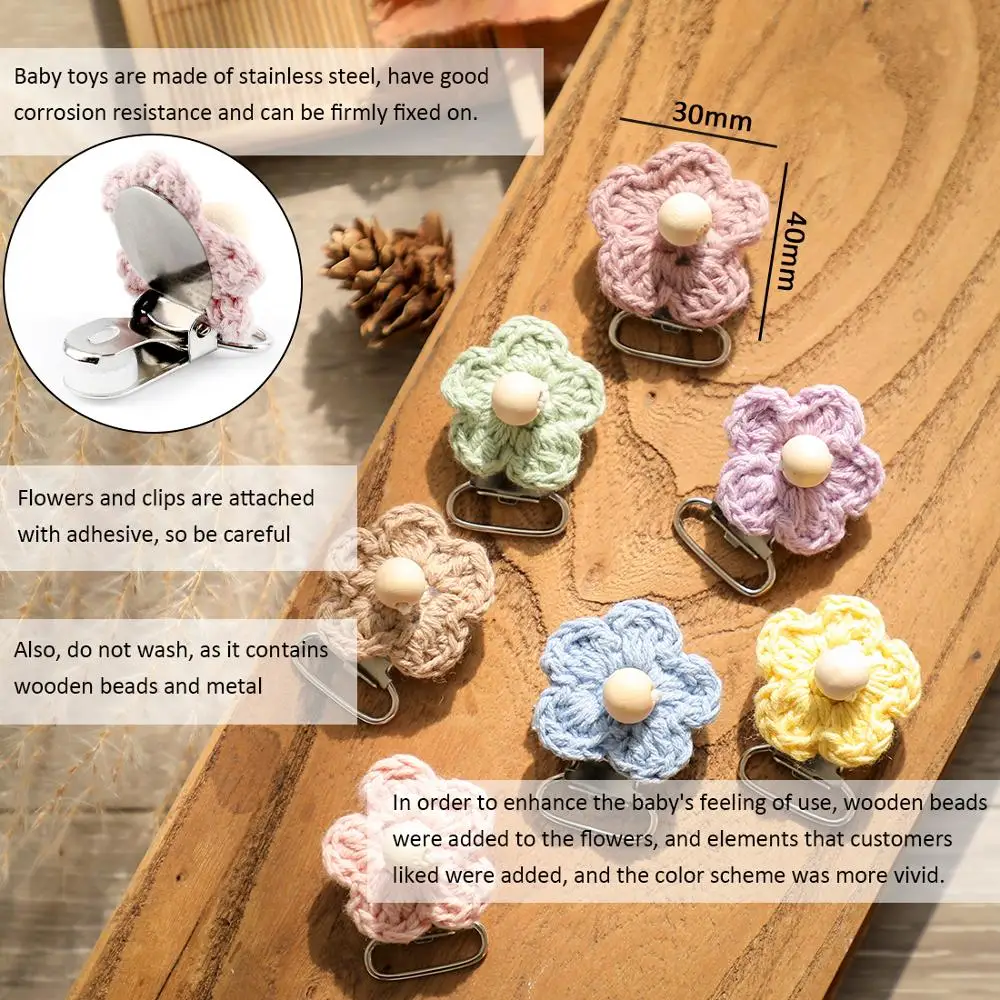 Bopoobo 10 шт. Детская Соска с зажимом Натуральный Деревянный металлический зажим для