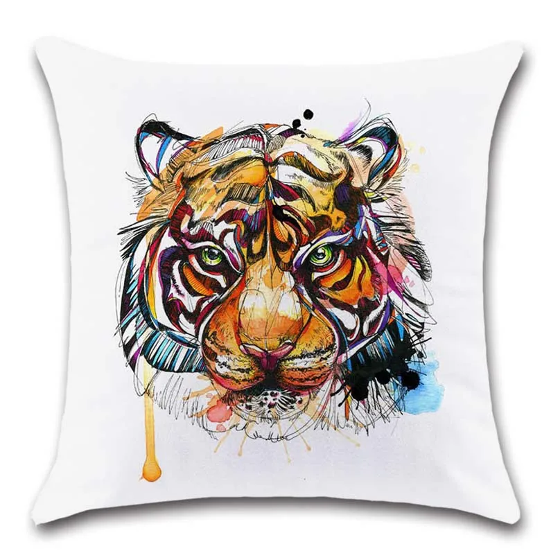Белый Чехол на подушку с изображением животных панды тигра собаки кота украшение