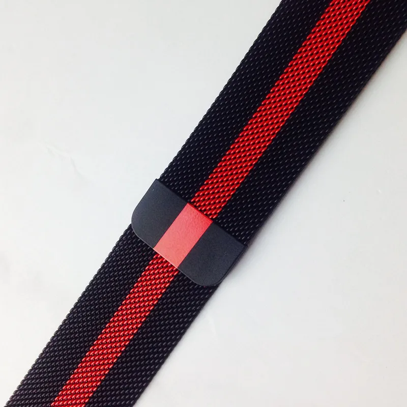 Ремешок для Apple Watch Milanese Loop band для iwatch series 4 3 2 1 браслет 40 мм 44 мм iphone ремень 38 42 мм аксессуары - Цвет ремешка: Red and Black