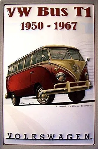 Linvender Vw Volkswagen автобус T1 винтажное искусство Красивая Традиционная жестяная