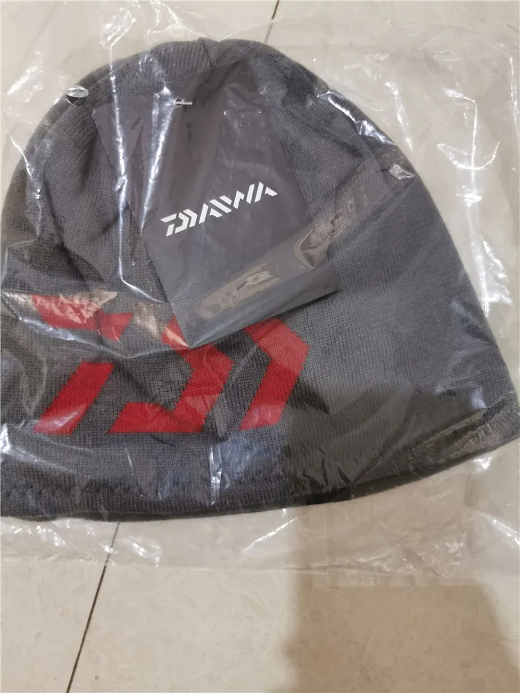 Daiwa осенне-зимняя вязаная шапка для рыбалки, уличная Теплая Флисовая шапка для рыбалки, зимняя мужская теплая шапка для спорта на открытом воздухе