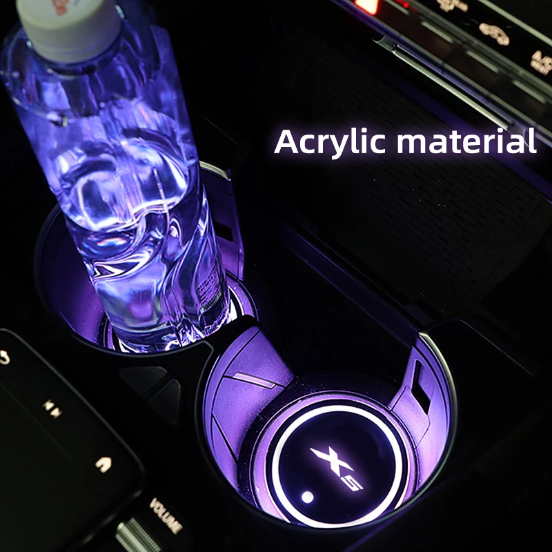 

2pcs For BMW X1 X2 X3 X4 X5 X6 X7 M Accessories Car Cup Holder Lights Light Up Coasters With 7 Colors Car LED Light-up Coaster