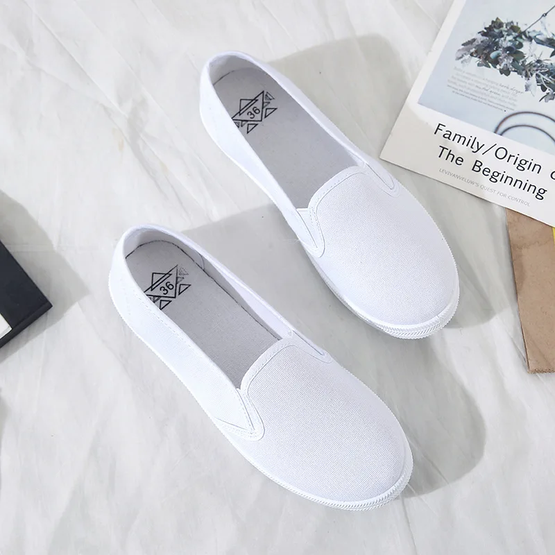 

Plus Size 42 Women Sneakers Slip on Shoes Woman Flats Canvas Loafers Candy Color Casual Shoes Female White Shoes zapatos mujer