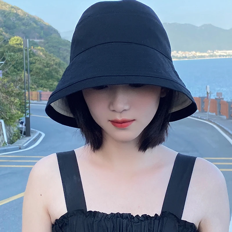 

Adult Cotton Fisherman Hat Unisex Fashion Simple Wild Sunhat Outdoor Sunscreen Travel Bucket Cap Beach Summer Hats