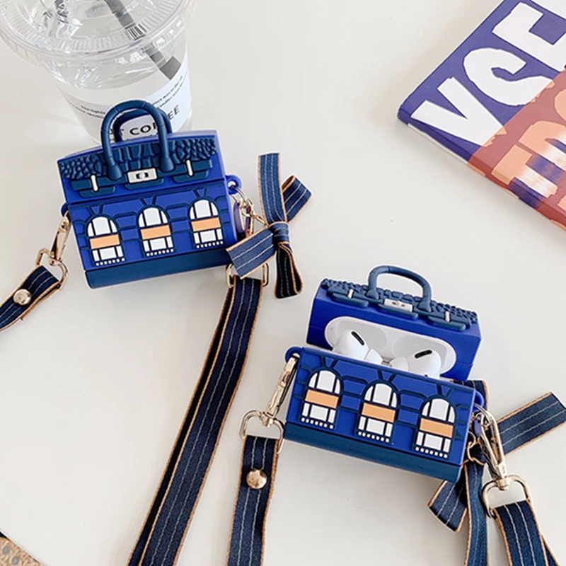 

Suitable for the new airpods 2 airpods case cute cartoon leather lanyard silicone headset cover air pods 3 1 case protection