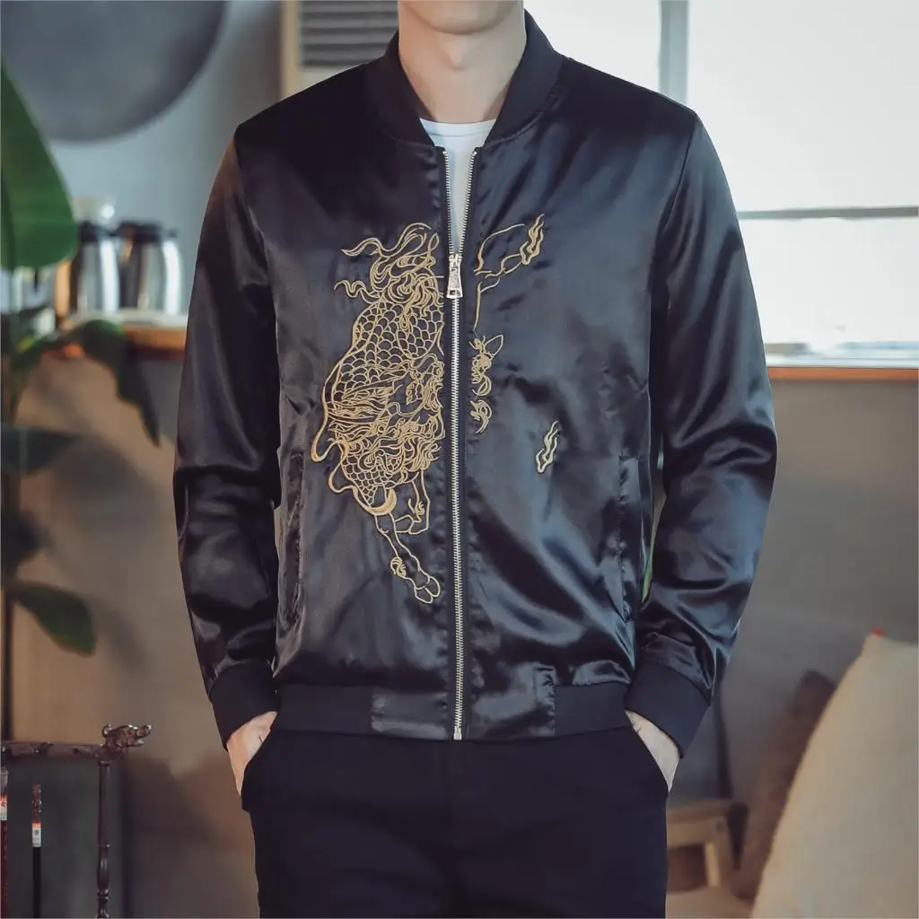 Sinicism Store Мужская винтажная куртка в китайском стиле, уличная одежда, топы, осень, утолщенные традиционные пальто с вышивкой - Цвет: Black(AsianSize)