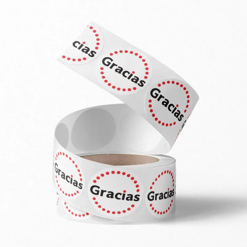 

24 Styles Colorful Thanks Theme Spanish Gracias Thank You Sticker 1"/500pcs for Wedding Favors Business Decor Supplies Labels