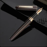 jinhao 9036 natural wood fountain pen handmade mf nib ink pen with a converter