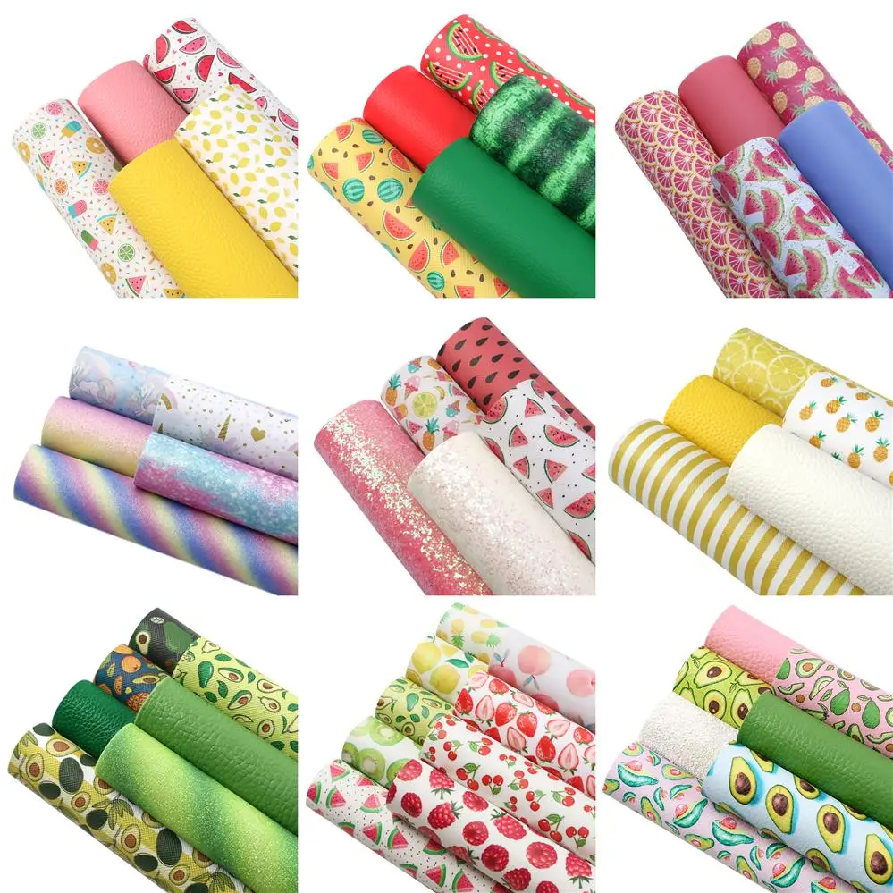 Новый набор из множества материалов 20*33 см фрукты синтетической кожи лоскутное