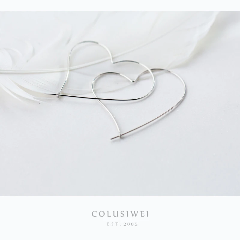 Colusiwei горячая Распродажа Настоящее серебро 925 проба модные классические большие