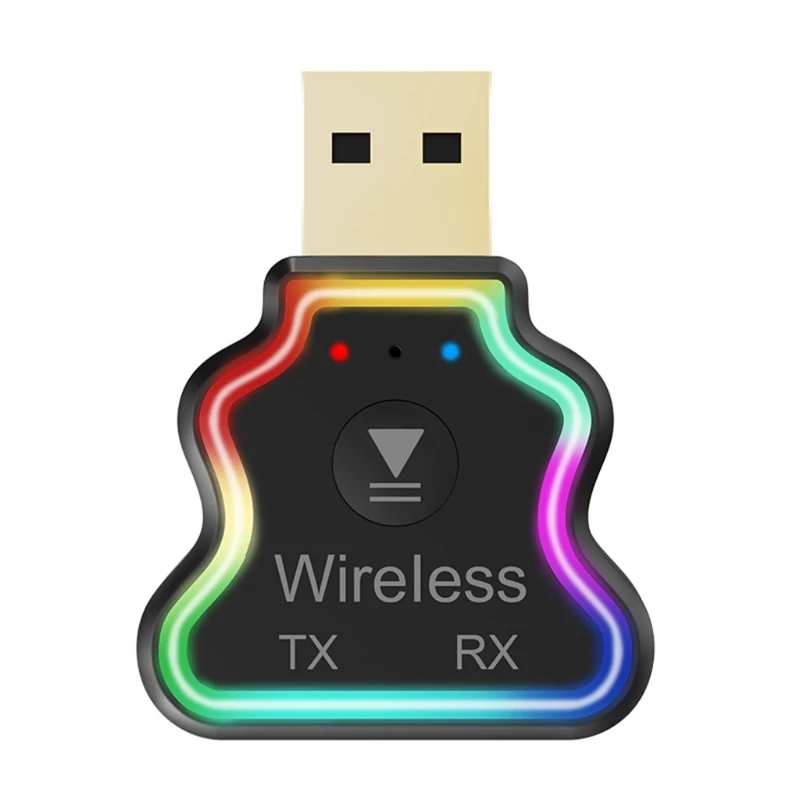 

B03F M10 Bluetooth 5,0 передатчик приемник адаптер беспроводной адаптер USB питание с красочной подсветкой Автомобильный Штепсель