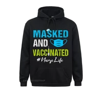masked and vaccinated nurse life t shirt sweatshirts for boys beach summer hoodies long sleeve hip hop anime hoods