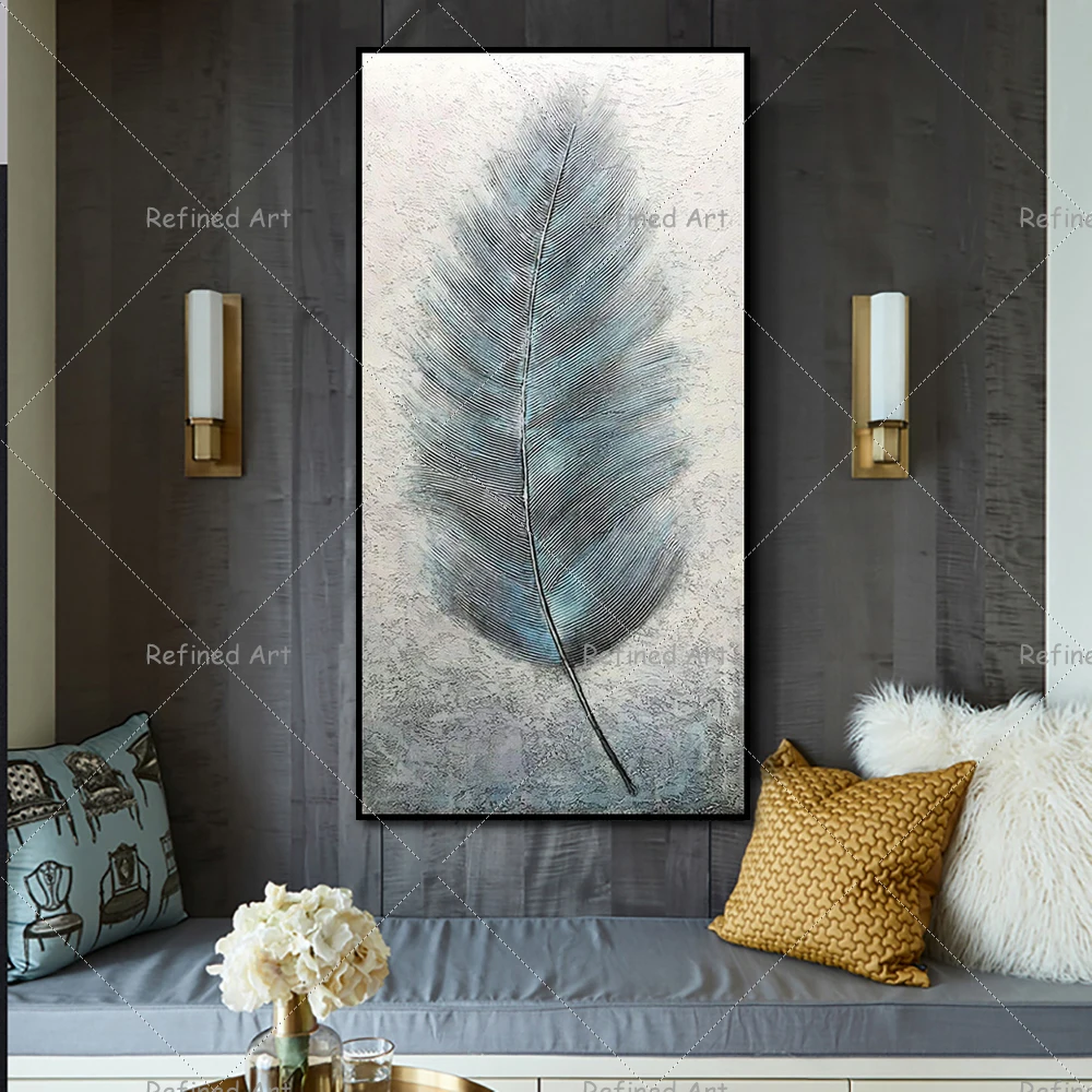 

Ручная роспись на холсте Масляные картины ручная работа настенное искусство абстрактная текстура перо Современное украшение для дома для ...