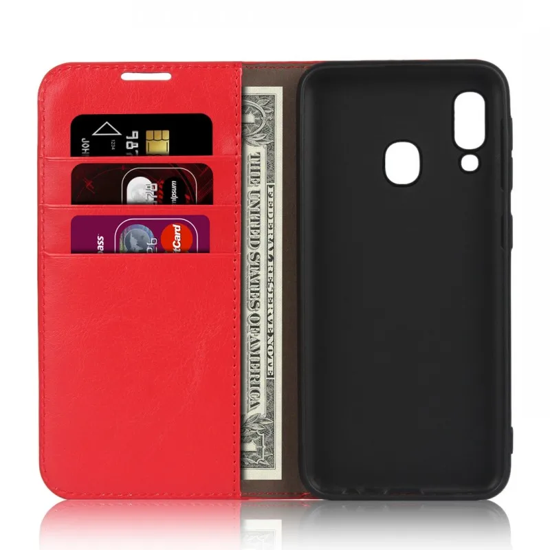 Luxury Real Genuine Leather Wallet Case For Samsung Galaxy A20e A10 A20 A30 A40 A50 A60 Flip Cover Card Slot Stand Case