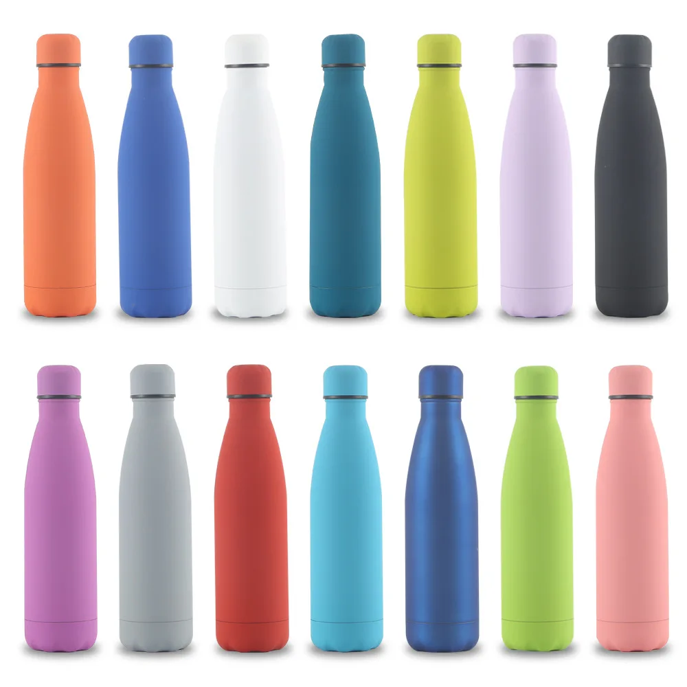 

500ML/750ml/1000ml cute water bottle 304 stainless steel sports bottle Vacuum Flasks coke bottle thermos tumbler cups in bulk