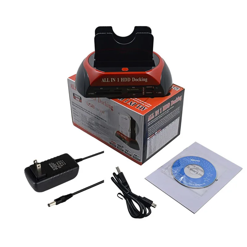 

HDD Enclosure All in One HDD Docking Station Multi Card Reader Slot for HDD Disk 2.5/3.5inch SATA/IDE Hard Drive Docking Station