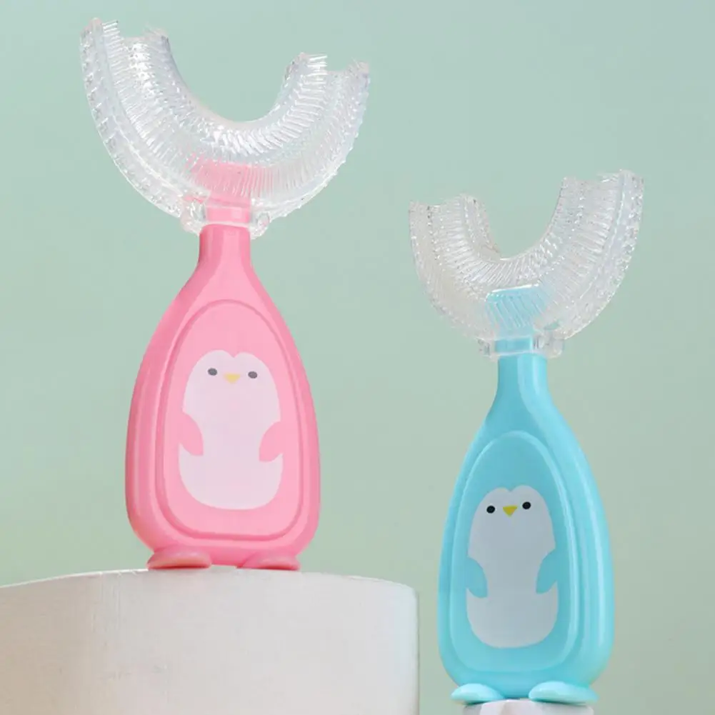 1 Set Eco-friendly Unisex Lovely Shape Soft Bristle U-type Toothbrush Gum Care Baby Toothbrush Toddler Toothbrush  - buy with discount