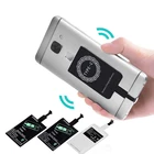 Беспроводное зарядное устройство с Индукционным приемником, адаптер для зарядки Qi для iphone 7, 6, 6S, Стандартный Micro USB Type-C, беспроводная зарядная площадка, док-разъем