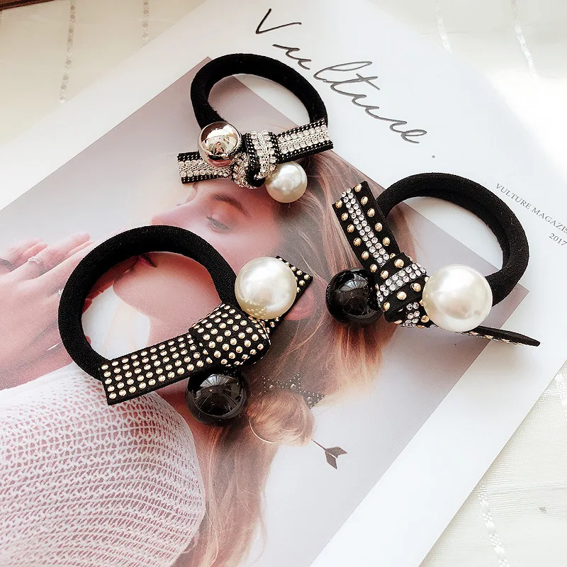 

Vintage Pearl Hair Tie For Women Elastic Hair Band Hair Accessories For Girls Handmade Head Band Rubber Band