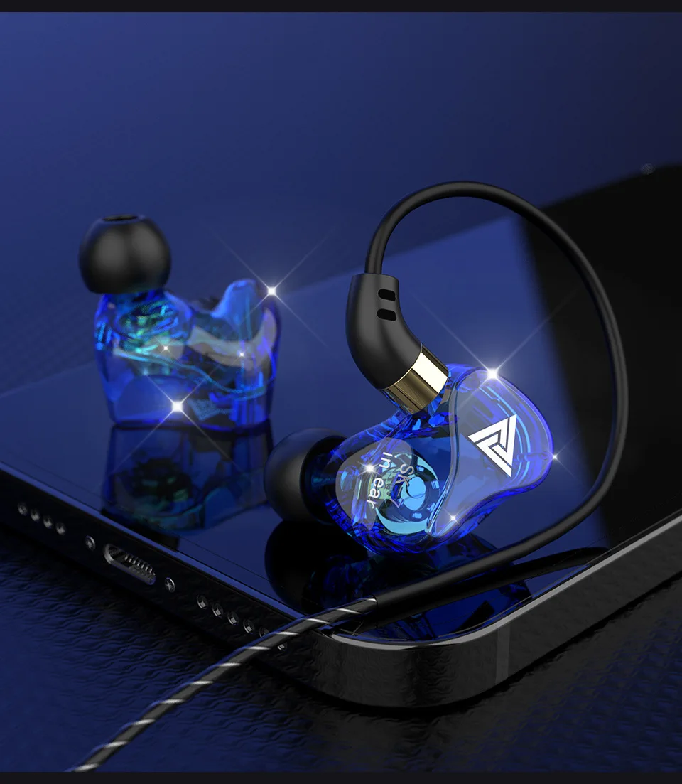 Спортивные наушники QKZ SK7 проводные стереонаушники с медным драйвером Hi-Fi