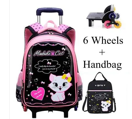 Студенческий школьный рюкзак на колесиках школьная сумка набор тележек для