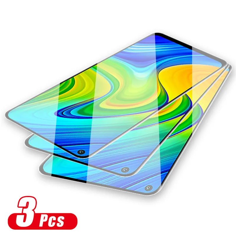 

3pcs Full Screen Tempered Film for redmi note 9 pro front Screen protection glass for xiaomi redmi note 9/9pro+white edge liquid