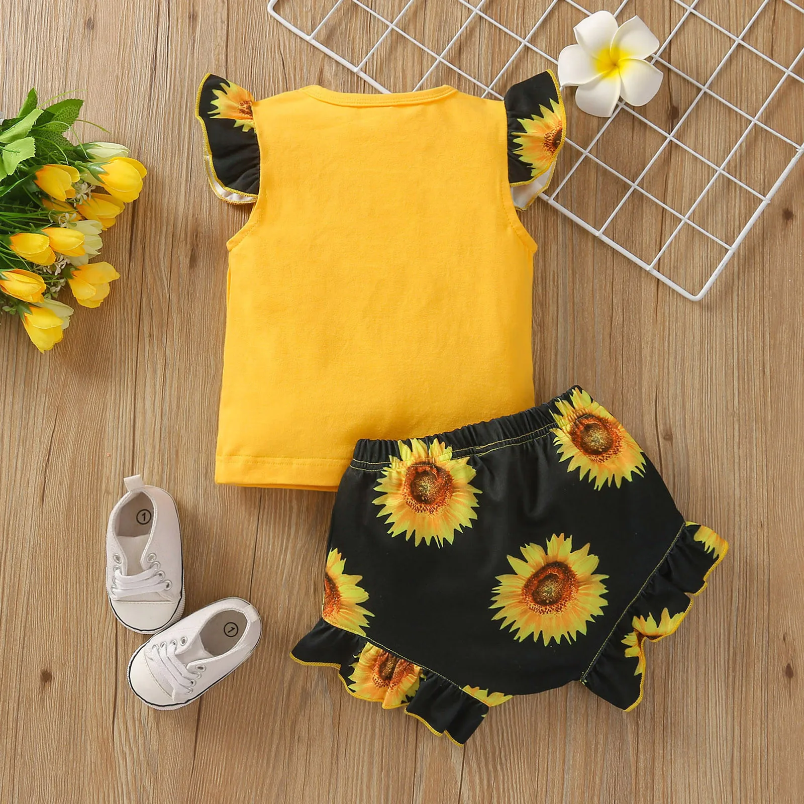 Для новорожденных для маленьких девочек комплект одежды малышей С рукавами