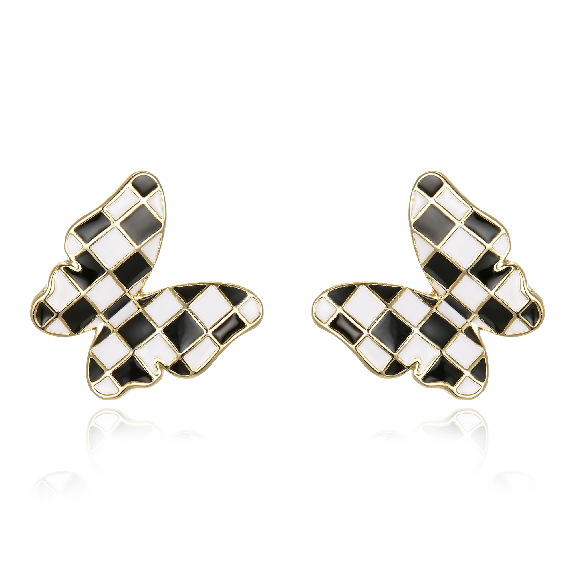 

Cерьги Stud Earrings Women Aesthetic Animal Checkerboard Pearl Party Jewelry Gift Mujer Kolczyki Brincos Butterfly Bowknot Heart