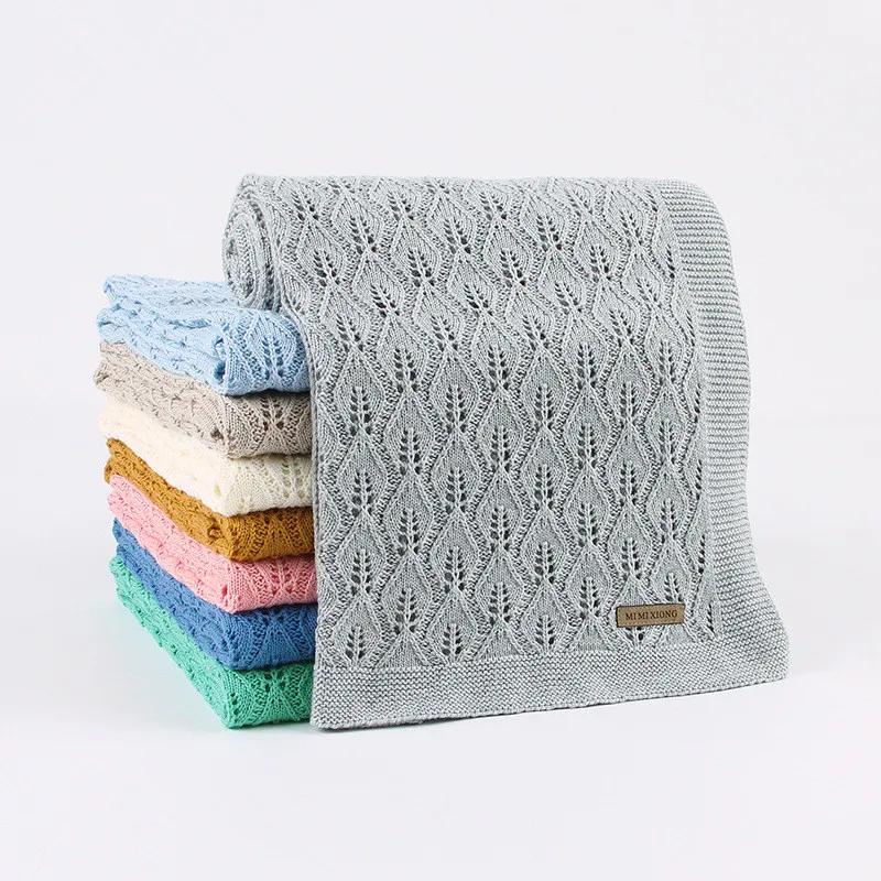 Вязаное детское одеяло из дышащего хлопка для новорожденных ветрозащитная
