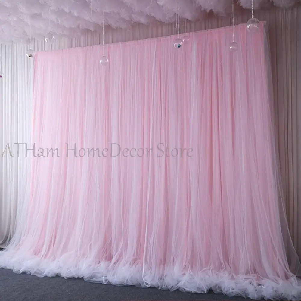 Sliver Gray Tulle Chiffon Backdrop for Bridal Shower Wedding Ceremony Curtains Photo Booth Background | Дом и сад