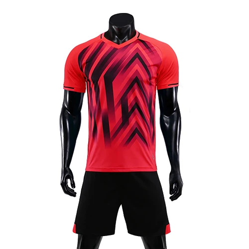 Redblack Мужские футболки для футбола, форма для взрослых, комплект одежды для футбола, дышащие футболки и шорты для футбола, принт логотипа с именем на заказ - Цвет: Redblack