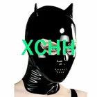 Маска из натурального латекса, капот, косплей костюмы, фетиш, Маскарадная маска, молния сзади, Клубная одежда, аниме, костюмы для косплея
