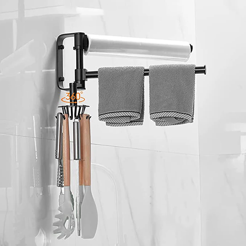 

Многофункциональный кухонный шпатель, вращающийся крючок, пластиковый держатель для бумажных полотенец, полка, три варианта