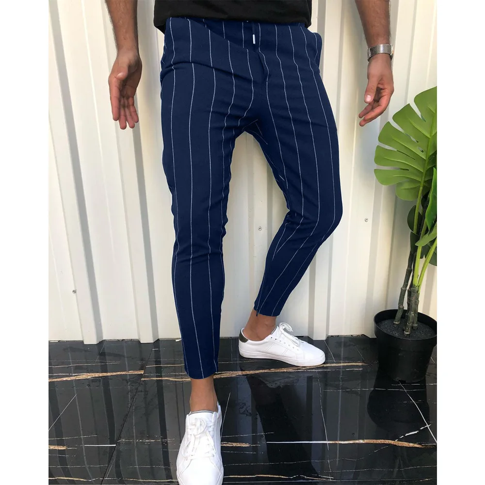 Men's Pants Striped Joggers Trousers Male Casual Summer Social Slim Fit Streetwear Clothing SweatpantsHip Hop Soft Elastic 2020 | Мужская