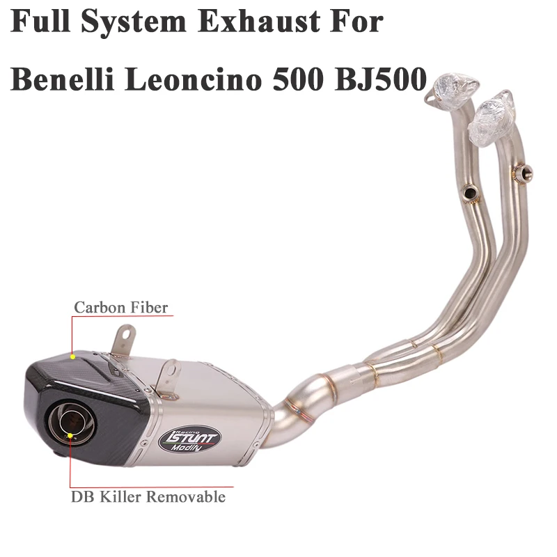 

Глушитель для мотоцикла Benelli Leoncino 500 BJ500, Модифицированная передняя Труба из углеродного волокна, глушитель DB Killer
