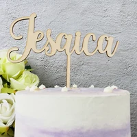 personalized name wooden cake toppercustom gifts baby childrens happy birthday cake topperbirthday cake topper party decor