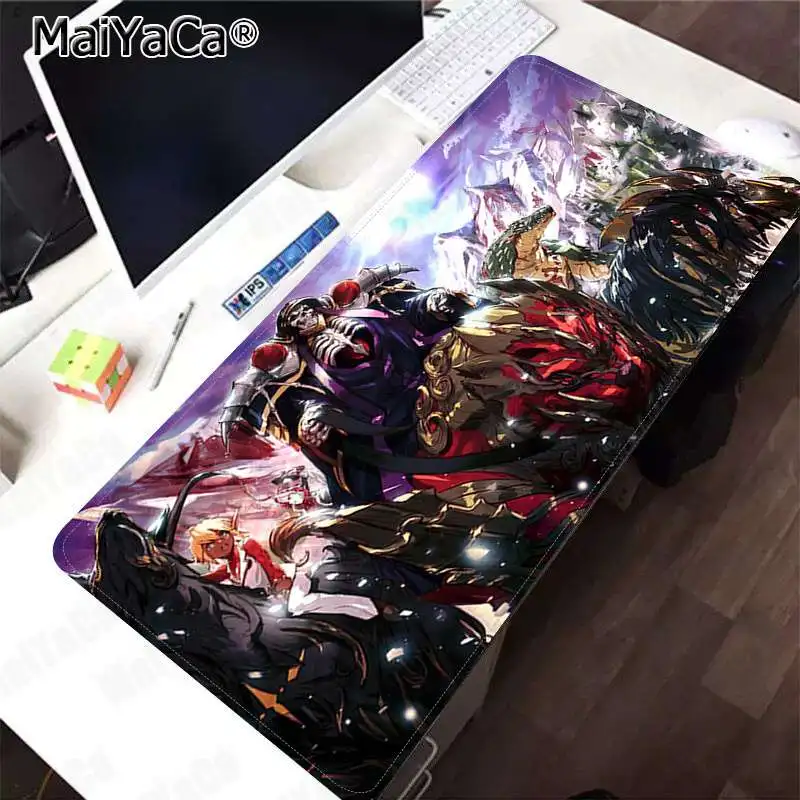 Lock Edge 40X90cm MaiYaCa Overlord персонажи офисные мыши геймер мягкий коврик для мыши Скорость/Управление версия большой игровой коврик для мыши - Цвет: Lock Edge 40X90cm