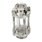 Диоптрий Sanitay с тройным зажимом Листок клевера, 1,5 дюйма, стеклянный, для трубы 38 мм, фитинг из нержавеющей стали 304, товар для домашнего пивоварения, производства молочной продукции, левая резьба