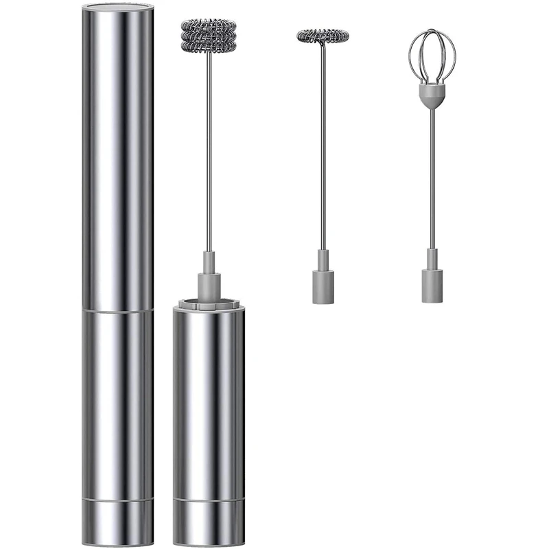 

Milk Frother Handheld Three-Layer of Whisk- Battery Operated Electric Foam Maker for Coffee, Latte, Hot Chocolate