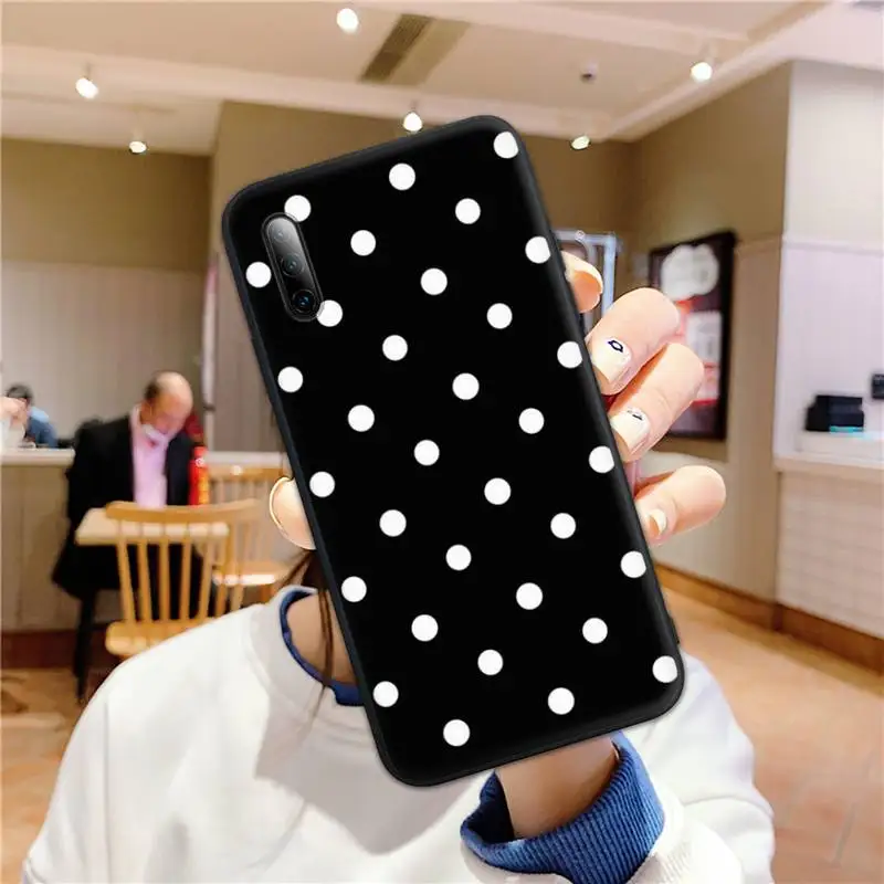 

Black And White Polka Dot Phone Case for Huawei mate 9 10 lite 20x 30 pro nova 5t y5 y7 y9s prime 2018 2019 Coque