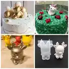 Силиконовая форма для торта с 3D медведем оленем, прозрачная глина, рукоделие форма для пирога, инструменты для украшения шоколада, помадки