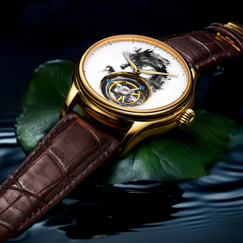 Часы наручные мужские автоматические с турбийоном 7011|Мужские механические часы|