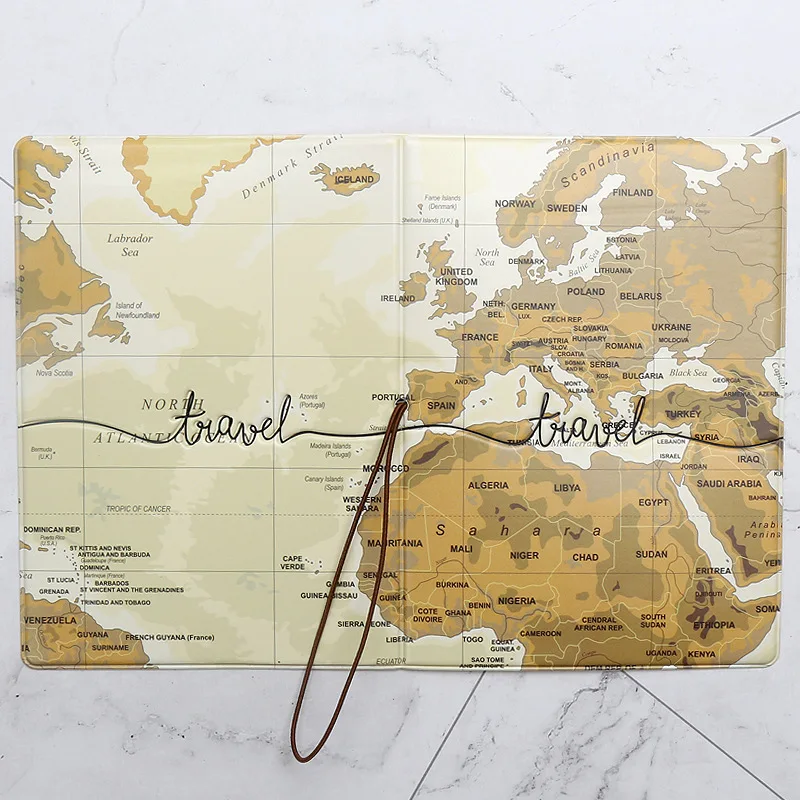 Новое поступление обложки для паспорта с картой мира кожаная сумка
