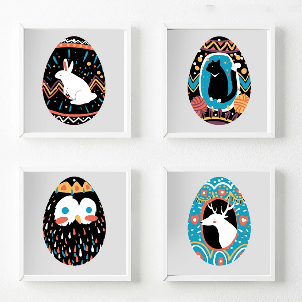 

24 Pieces Easter Egg Scratch Art for Easter Birthday Party Decoration with Scratch Pen and Colorful Ribbon Home Decor