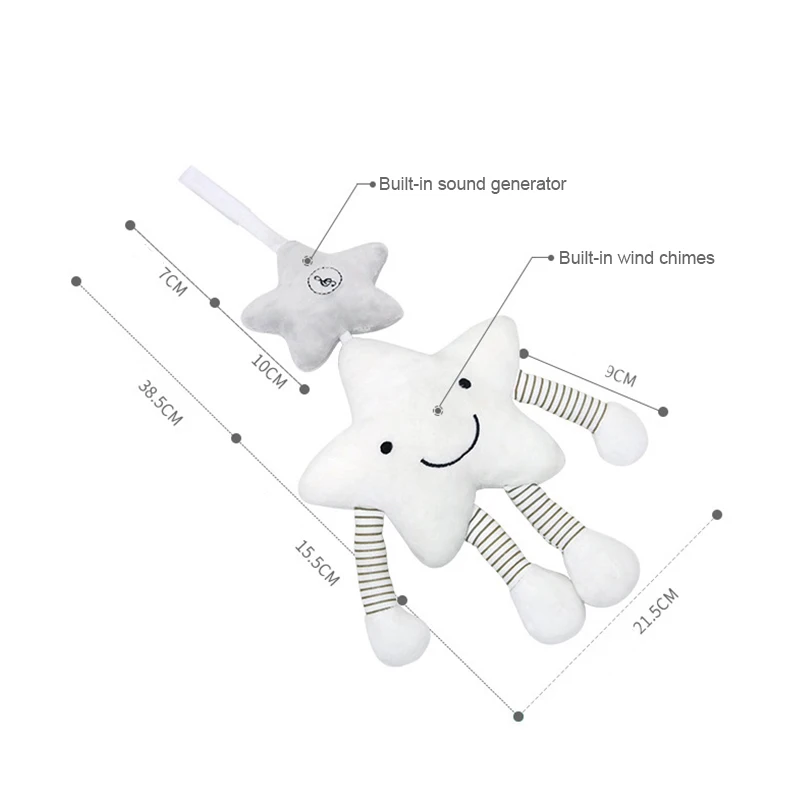 

Baby Toys 0-12 Months Star Clouds Plush Soft Baby Rattles Bed bell Plush Toys Musical Appease Rattles Stroller For newborn baby